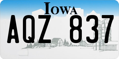 IA license plate AQZ837