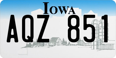 IA license plate AQZ851