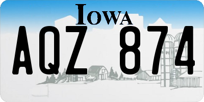 IA license plate AQZ874