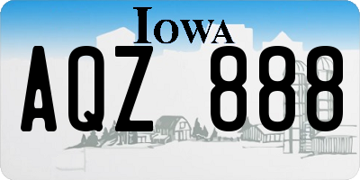 IA license plate AQZ888