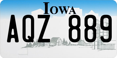 IA license plate AQZ889