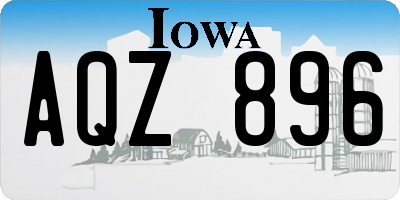 IA license plate AQZ896