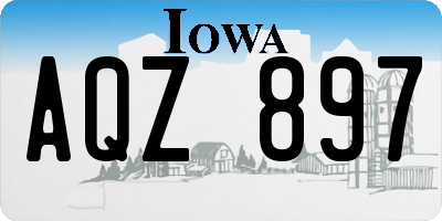 IA license plate AQZ897