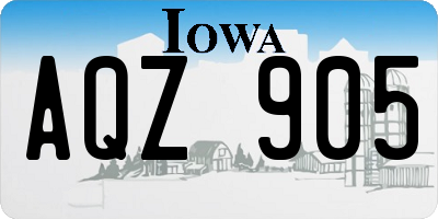IA license plate AQZ905