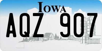 IA license plate AQZ907