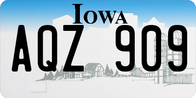 IA license plate AQZ909