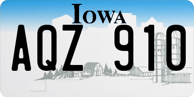 IA license plate AQZ910