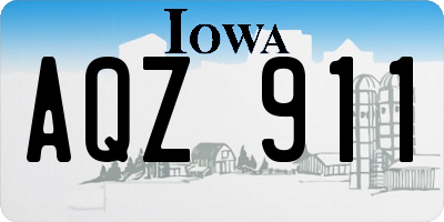 IA license plate AQZ911
