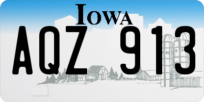 IA license plate AQZ913