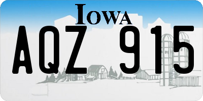 IA license plate AQZ915