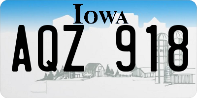 IA license plate AQZ918