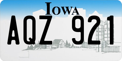 IA license plate AQZ921