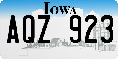 IA license plate AQZ923
