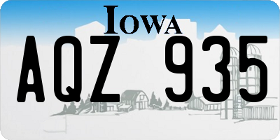 IA license plate AQZ935
