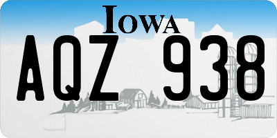 IA license plate AQZ938