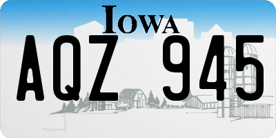 IA license plate AQZ945