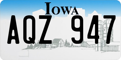 IA license plate AQZ947
