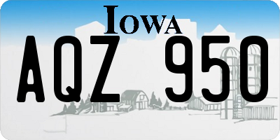 IA license plate AQZ950