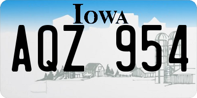 IA license plate AQZ954