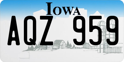 IA license plate AQZ959