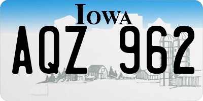 IA license plate AQZ962