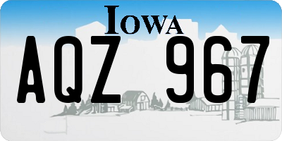 IA license plate AQZ967