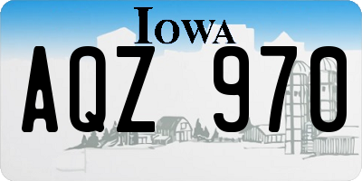 IA license plate AQZ970