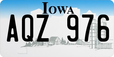 IA license plate AQZ976