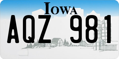 IA license plate AQZ981