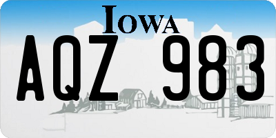 IA license plate AQZ983