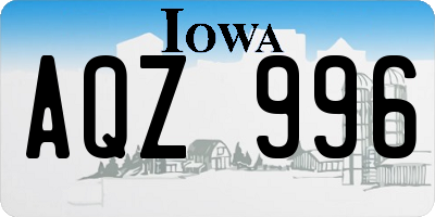 IA license plate AQZ996
