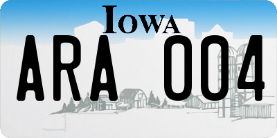 IA license plate ARA004