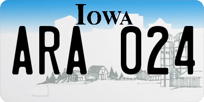 IA license plate ARA024