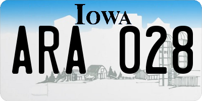 IA license plate ARA028