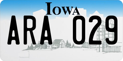 IA license plate ARA029