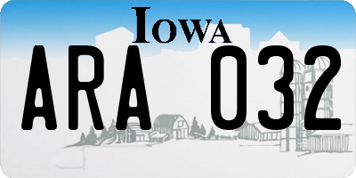 IA license plate ARA032