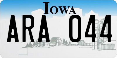 IA license plate ARA044