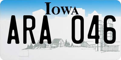IA license plate ARA046