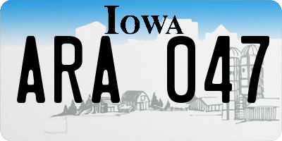 IA license plate ARA047