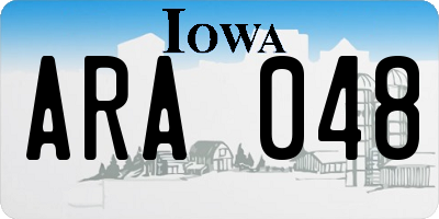 IA license plate ARA048