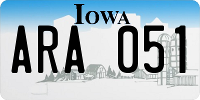 IA license plate ARA051