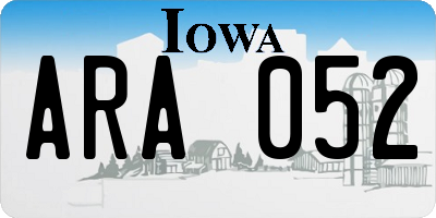 IA license plate ARA052