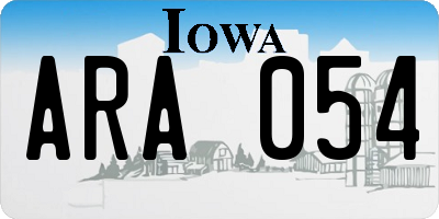 IA license plate ARA054