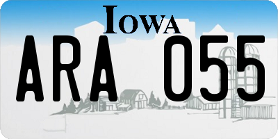 IA license plate ARA055