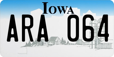 IA license plate ARA064