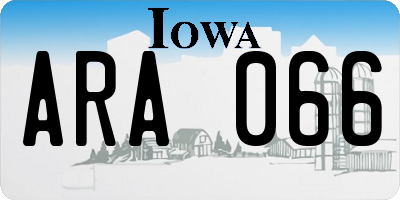 IA license plate ARA066