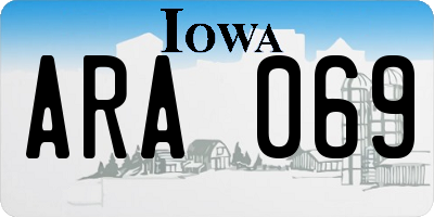 IA license plate ARA069