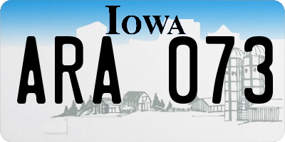 IA license plate ARA073