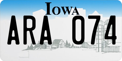 IA license plate ARA074