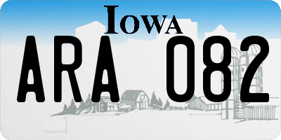 IA license plate ARA082